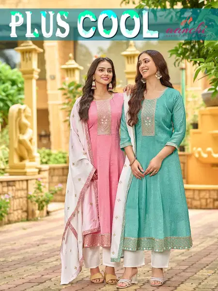 Plus Cool By Aanchi Fancy Silk Ladies Anarkali Kurtis Wholesale Market In Surat
